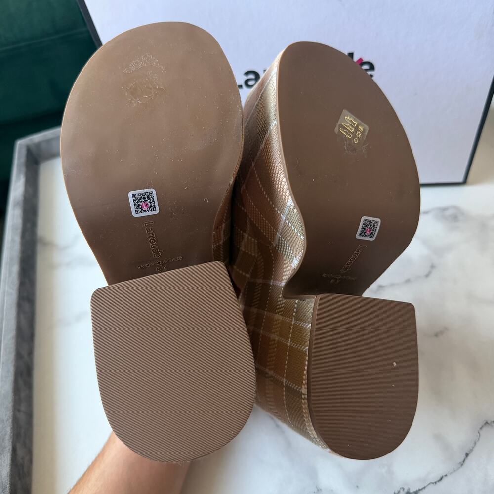 NEW Larroude Wanda Plaid Chunky Platform Mule Size 8.5 - Picture 8 of 9